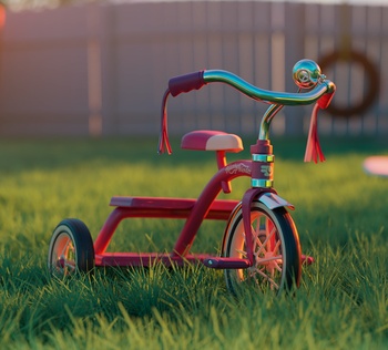 Vintage kid's tricycle render