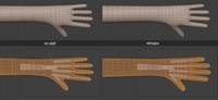 Victoria fingers, hand, arm - retopo
