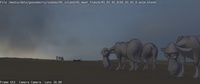 Flock grazes, no fur