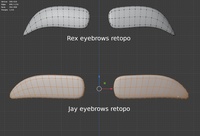Jay and Rex eyebrows - retopo