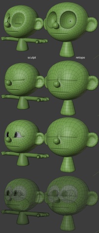 Sprite head and torso - retopo