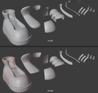 Jay shoes, disassembled- retopo