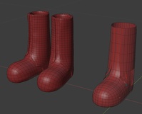 Ellie boots, wip - retopo