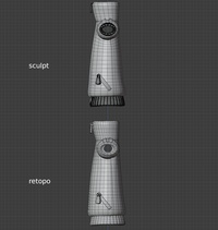 Jay jacket, side - retopo