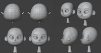 Ellie head sculpt to final - retopo