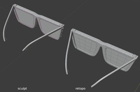 Jay shades, back view - retopo