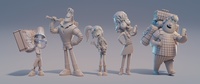 Press Character Turntable - Students (Wire)