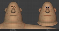 Phil head, front - retopo
