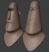 Rex rig helper face mesh, pass 2 - retopo