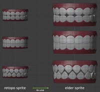 Elder Sprite teeth shape keys - mesh re-use