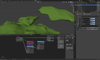 Moss scattering using Geometry Nodes