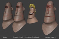 Rex facial pass 2 - retopo