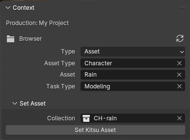 Set Kitsu Asset